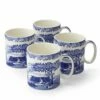 Spode Blue Italian Set of 4 Small Mugs - Elegant Ceramic Coffee Cups -HARTS OF STUR Sales BLI5110X Spode Blue Italian Mug