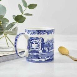 Spode Blue Italian Set of 4 Small Mugs - Elegant Ceramic Coffee Cups -HARTS OF STUR Sales BLI5110X Spode Blue Italian Mug 4
