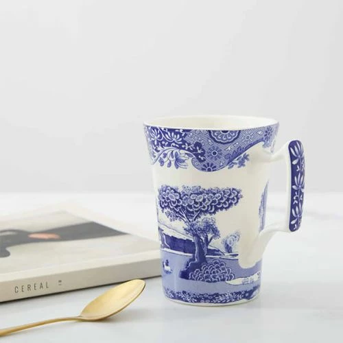 Spode Blue Italian Set of 4 Cottage Mugs - Elegant Ceramic Drinkware 7 Spode Blue Italian Set of 4 Cottage Mugs - Elegant Ceramic Drinkware - Image 5