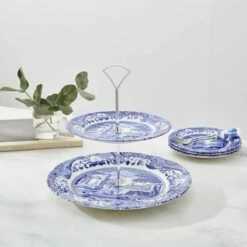 Spode Blue Italian 2-Tier Cake Stand - Elegant Tableware for Special Occasions -HARTS OF STUR Sales BLI5125 Spode Blue Italian 2 Tier Cake Stand 4