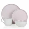 Barbary & Oak Oslo 16-Piece Dinnerware Set in Pink | Elegant Tableware Set -HARTS OF STUR Sales BO867004PNK Barbary And Oak Oslo 16 Piece Dinnerware Set Pink