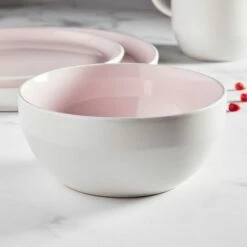 Barbary & Oak Oslo 16-Piece Dinnerware Set in Pink | Elegant Tableware Set -HARTS OF STUR Sales BO867004PNK Barbary And Oak Oslo 16 Piece Dinnerware Set Pink 2