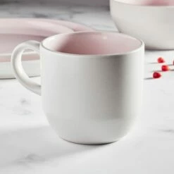 Barbary & Oak Oslo 16-Piece Dinnerware Set in Pink | Elegant Tableware Set -HARTS OF STUR Sales BO867004PNK Barbary And Oak Oslo 16 Piece Dinnerware Set Pink 3