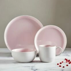 Barbary & Oak Oslo 16-Piece Dinnerware Set in Pink | Elegant Tableware Set -HARTS OF STUR Sales BO867004PNK Barbary And Oak Oslo 16 Piece Dinnerware Set Pink 5