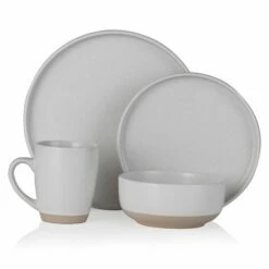 Barbary & Oak Avena 16-Piece Dinnerware Set - Elegant White Tableware for Stylish Dining