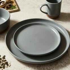 Barbary & Oak Verona 16-Piece Dinnerware Set in Slate - Elegant Tableware for Modern Dining -HARTS OF STUR Sales BO867014SLT Barbary And Oak Verona 16 Piece Dinnerware Set Slate 2