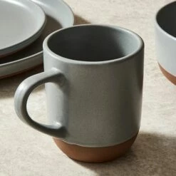 Barbary & Oak Verona 16-Piece Dinnerware Set in Slate - Elegant Tableware for Modern Dining -HARTS OF STUR Sales BO867014SLT Barbary And Oak Verona 16 Piece Dinnerware Set Slate 3