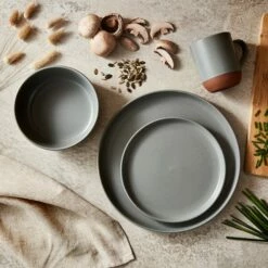 Barbary & Oak Verona 16-Piece Dinnerware Set in Slate - Elegant Tableware for Modern Dining -HARTS OF STUR Sales BO867014SLT Barbary And Oak Verona 16 Piece Dinnerware Set Slate 5