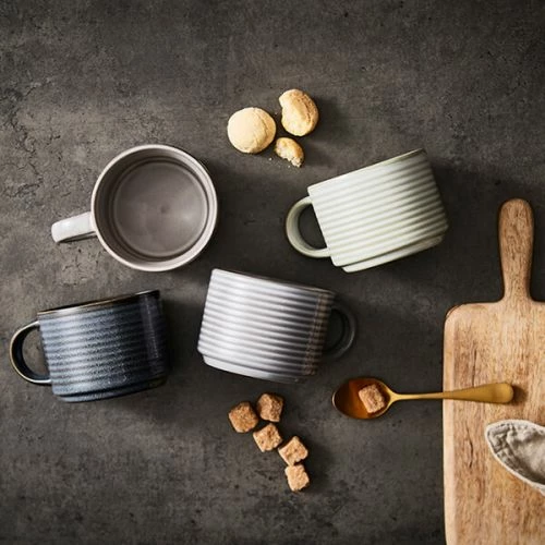 Barbary & Oak Totem Stacking Mugs, Set of 4 - Reactive Glaze Ceramic Coffee Cups 7 Barbary & Oak Totem Stacking Mugs, Set of 4 - Reactive Glaze Ceramic Coffee Cups - Image 5