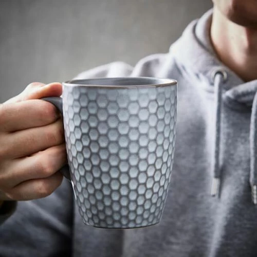 Barbary & Oak Reef Honeycomb Mug Set of 4 - Reactive Glaze Ceramic Coffee Cups 6 Barbary & Oak Reef Honeycomb Mug Set of 4 - Reactive Glaze Ceramic Coffee Cups - Image 4