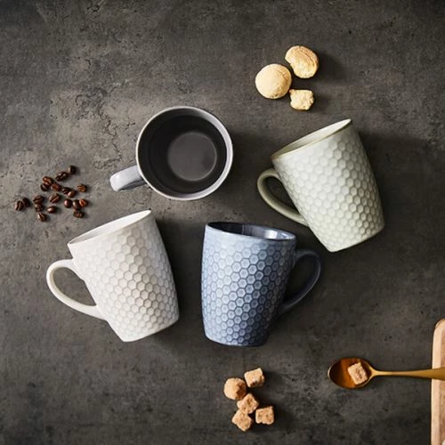 Barbary & Oak Reef Honeycomb Mug Set of 4 - Reactive Glaze Ceramic Coffee Cups 8 Barbary & Oak Reef Honeycomb Mug Set of 4 - Reactive Glaze Ceramic Coffee Cups - Image 6