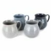 Barbary & Oak Abyss Round Mug Set of 4 - Reactive Glaze Ceramic Coffee Cups -HARTS OF STUR Sales BO874014 Barbary Oak Abyss Round Mug Set