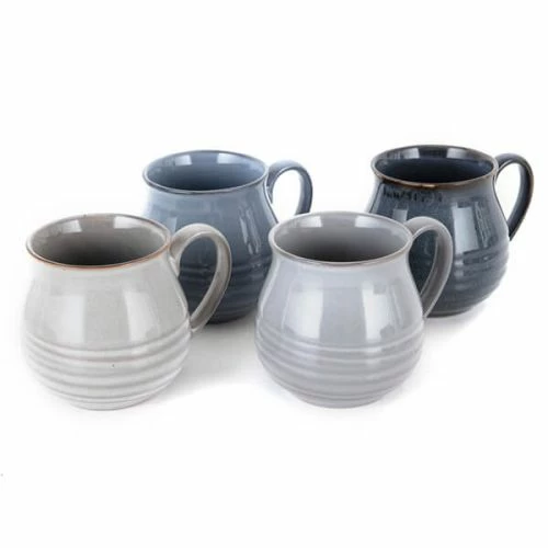 Barbary & Oak Abyss Round Mug Set of 4 - Reactive Glaze Ceramic Coffee Cups 3 Barbary & Oak Abyss Round Mug Set of 4 - Reactive Glaze Ceramic Coffee Cups