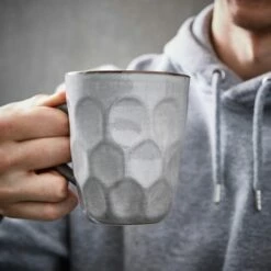 Barbary & Oak Fossil Embossed Mug Set of 4 - Premium Coloured Gift Box | Stylish Drinkware -HARTS OF STUR Sales BO874016 Barbary Oak Fossil Embossed Mug Set 3