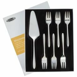 Stellar Winchester 7 Piece Cake Gift Box Set - Elegant Cutlery & Serving Set