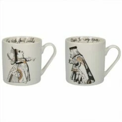 Alice in Wonderland King & Queen of Hearts Ceramic Mug Set - 2-Piece Gift Box