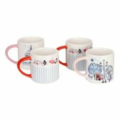 Cath Kidston London Set of 4 Stacking Mugs - Floral Design, Ceramic Drinkware -HARTS OF STUR Sales CKLNSTACKMUG4 Cath Kidston London 4 Pack Stacking Mugs 3