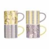 Cath Kidston Wisteria Set of 4 Stacking Mugs - Stylish Drinkware for Tea & Coffee -HARTS OF STUR Sales CKWSSTACKMUG4 Cath Kidston Wisteria Stacking Mugs 4 Pack