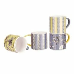 Cath Kidston Wisteria Set of 4 Stacking Mugs - Stylish Drinkware for Tea & Coffee -HARTS OF STUR Sales CKWSSTACKMUG4 Cath Kidston Wisteria Stacking Mugs 4 Pack 2