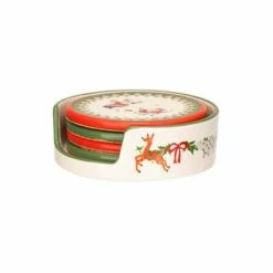 Cath Kidston Christmas Ceramic Coaster Set - Festive Tableware for Holiday Decor