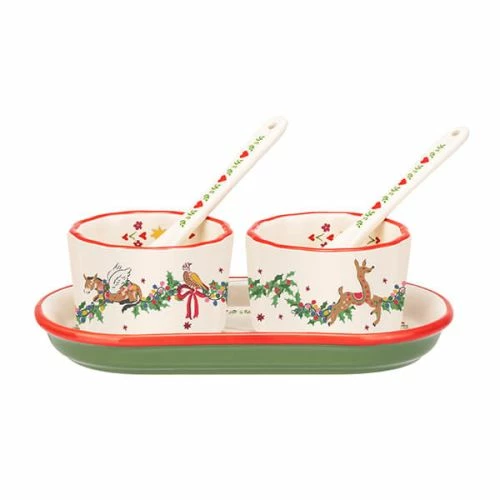 Cath Kidston Christmas Condiment Dish Set - Festive Tableware for Sauces, Jams & Condiments 4 Cath Kidston Christmas Condiment Dish Set - Festive Tableware for Sauces, Jams & Condiments - Image 2