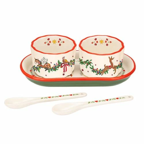 Cath Kidston Christmas Condiment Dish Set - Festive Tableware for Sauces, Jams & Condiments 5 Cath Kidston Christmas Condiment Dish Set - Festive Tableware for Sauces, Jams & Condiments - Image 3