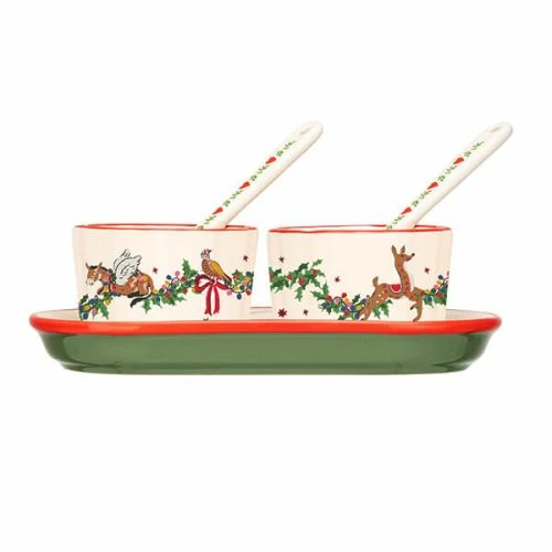 Cath Kidston Christmas Condiment Dish Set - Festive Tableware for Sauces, Jams & Condiments 3 Cath Kidston Christmas Condiment Dish Set - Festive Tableware for Sauces, Jams & Condiments