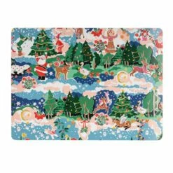 Cath Kidston Christmas Cork Back Placemat & Coaster Set - Festive Tableware -HARTS OF STUR Sales CKXCLPMATCST4 Cath Kidston Christmas Cork Back 4 Pack Placemat And Coaster Set 2