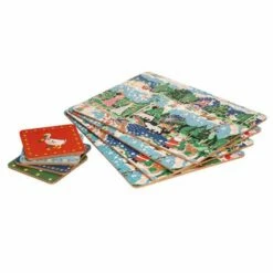 Cath Kidston Christmas Cork Back Placemat & Coaster Set - Festive Tableware