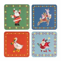 Cath Kidston Christmas Cork Back Placemat & Coaster Set - Festive Tableware -HARTS OF STUR Sales CKXCLPMATCST4 Cath Kidston Christmas Cork Back 4 Pack Placemat And Coaster Set 3