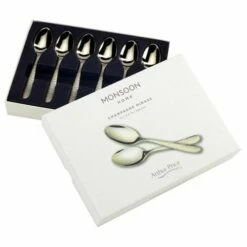 Arthur Price Monsoon Champagne Mirage Set of 6 Tea Spoons - Premium Stainless Steel Cutlery