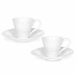 Sophie Conran Espresso Cup & Saucer Set Of Two - Elegant Drinkware for Coffee Lovers