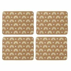 Creative Tops Cork Placemat Set Of 4 - Rainbow Design, Eco-Friendly Table Mats for Dining & Kitchen