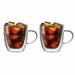Bialetti Capri Double Walled Glass Mugs 350ml Set Of 2 - Elegant & Durable Drinkware