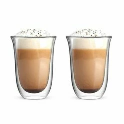 Bialetti Firenze Double Walled Latte Glasses 300ml Set of 2 - Elegant & Durable Drinkware