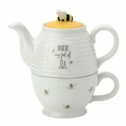 Bee Happy Tea For One Set - English Tableware Company | Ceramic Tea Cup & Saucer