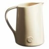 Emile Henry Clay Water Pitcher 0.95L - Elegant Ceramic Pitcher for Water, Juice & More -HARTS OF STUR Sales EH021520 Emile Henry Water Pitcher 1 Litre Cream
