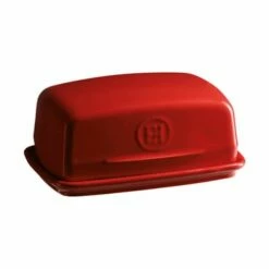 Emile Henry Burgundy Butter Dish - Premium Ceramic Tableware for Fresh Butter Storage