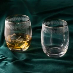 Dartington Gatsby Set Of 2 Tumbler Glasses - Elegant Drinkware for Home & Bar -HARTS OF STUR Sales GAT35626P Dartington Gatsby Tumbler Pair 4