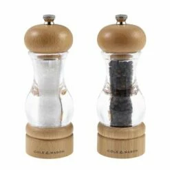 Cole & Mason Acrylic & Beech Precision Mill Gift Set - Premium Salt and Pepper Grinders