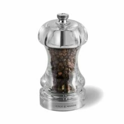Cole & Mason Precision+145 Clear Pepper Mill - Premium Adjustable Grinder for Freshly Ground Pepper