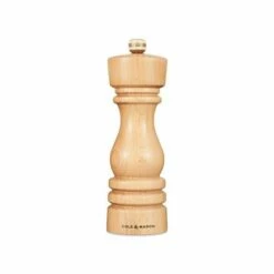 Cole & Mason London 18cm Natural Beech Pepper Mill - Premium Adjustable Grinder for Freshly Ground Pepper