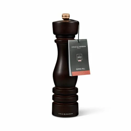 Cole & Mason London 22cm Chocolate Wood Pepper Mill - Premium Tableware for Gourmet Seasoning 4 Cole & Mason London 22cm Chocolate Wood Pepper Mill - Premium Tableware for Gourmet Seasoning - Image 2
