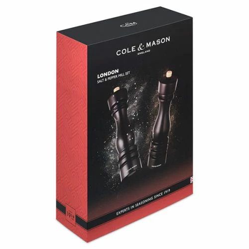 Cole & Mason London 22cm Chocolate Wood Salt & Pepper Gift Set - Premium Tableware 4 Cole & Mason London 22cm Chocolate Wood Salt & Pepper Gift Set - Premium Tableware - Image 2