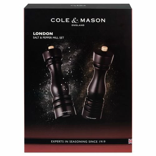 Cole & Mason London 22cm Chocolate Wood Salt & Pepper Gift Set - Premium Tableware 5 Cole & Mason London 22cm Chocolate Wood Salt & Pepper Gift Set - Premium Tableware - Image 3