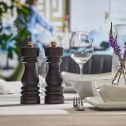 Cole & Mason London 18cm Chocolate Wood Salt Mill - Premium Tableware for Gourmet Dining -HARTS OF STUR Sales H233078 Cole Mason London 18cm Chocolate Wood Salt Mill 2