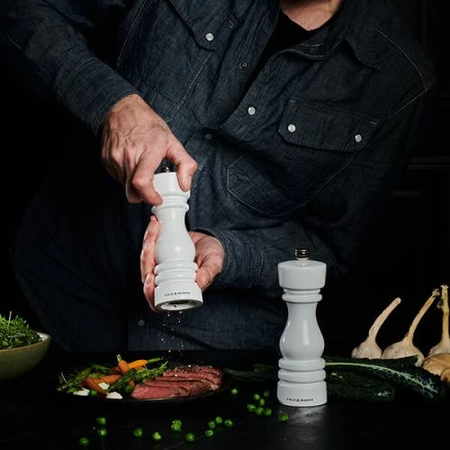 Cole & Mason London 18cm White Gloss Pepper Mill - Premium Tableware for Stylish Dining 5 Cole & Mason London 18cm White Gloss Pepper Mill - Premium Tableware for Stylish Dining - Image 3