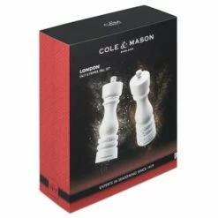 Cole & Mason London 18cm White Gloss Salt & Pepper Gift Set - Elegant Tableware -HARTS OF STUR Sales H233095 Cole Mason London 18cm White Gloss Gift Set 1