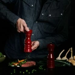 Cole & Mason London 18cm Red Gloss Salt Mill - Premium Tableware for Stylish Dining -HARTS OF STUR Sales H233099 Cole Mason London 18cm Red Gloss Salt Mill 2