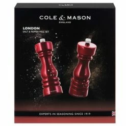 Cole & Mason London 18cm Red Gloss Salt & Pepper Gift Set - Premium Tableware -HARTS OF STUR Sales H233101 Cole Mason London 18cm Red Gloss Gift Set 2